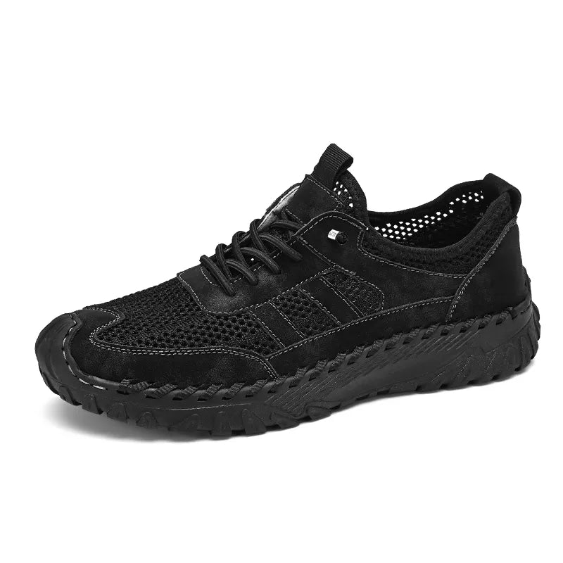 ⏰Limited Time 50% OFF🛒 Men’s Slip-On Orthopedic Leather Hiking Shoes – Breathable Mesh, Durable Rubber Sole, Lightweight & Supportive