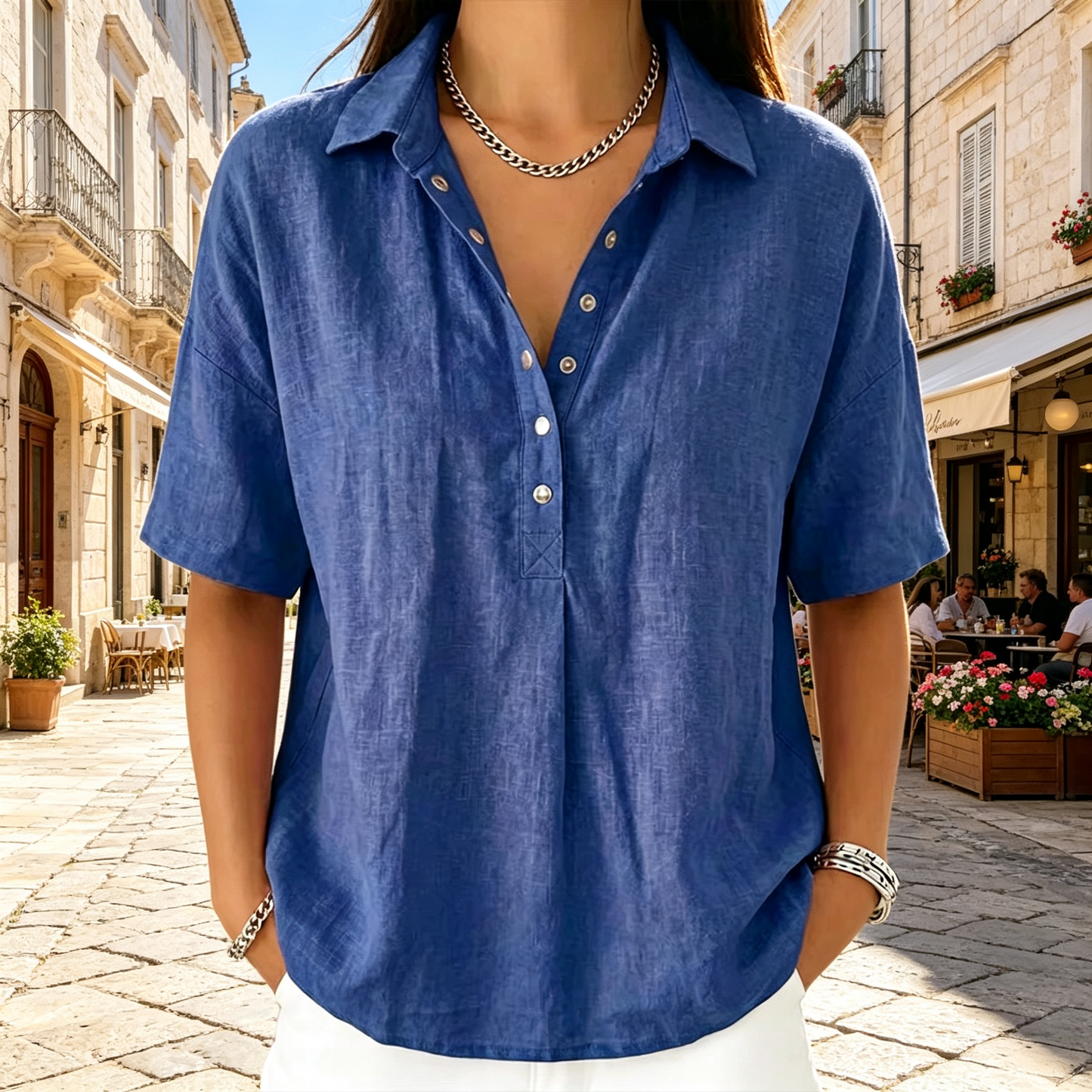 Women's Linen Short Sleeve Shirt