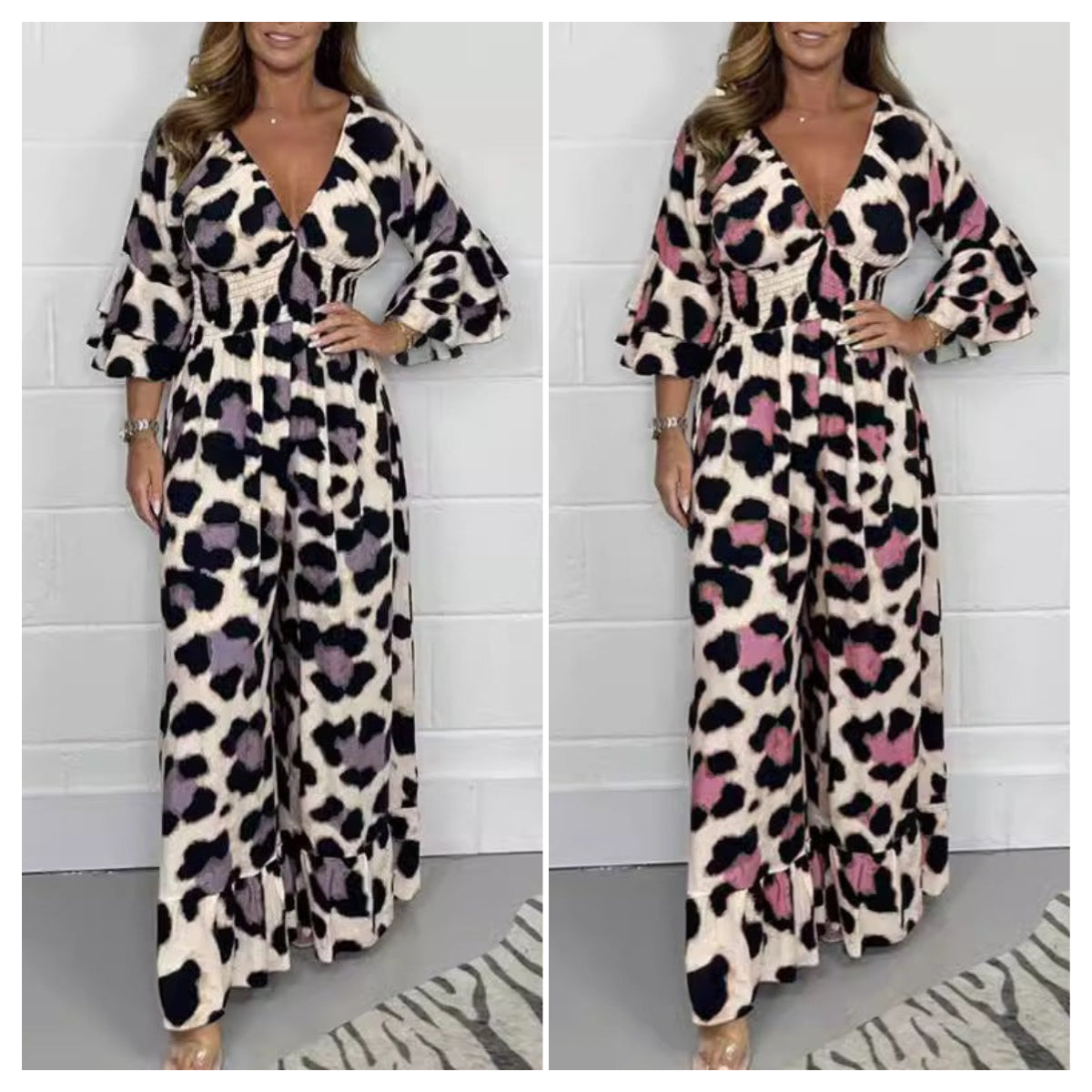 🔥Hot Sale 53% Off🍃Leopard print V-neck jumpsuit