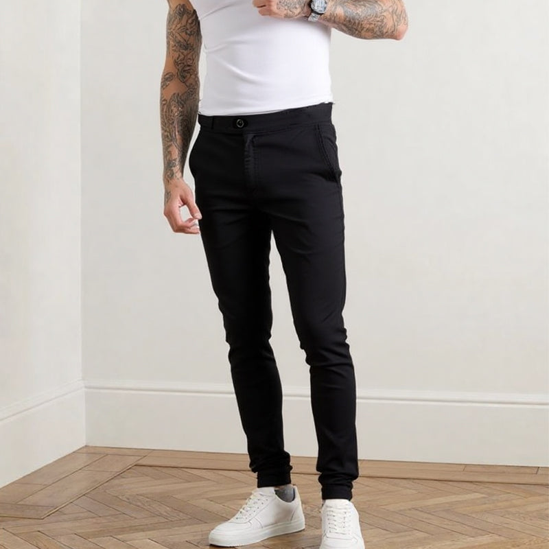 Men’s Casual Slim-Fit Solid Color Pants+Belt ❄️