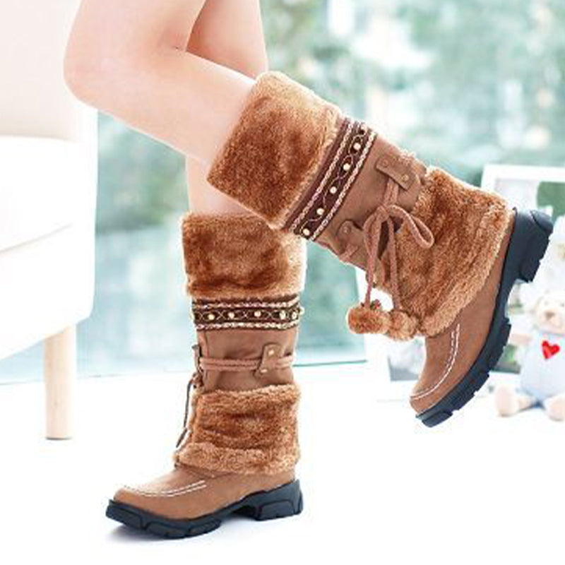 Cute synthetic fur snow boots for women【FREE SHIPPING】