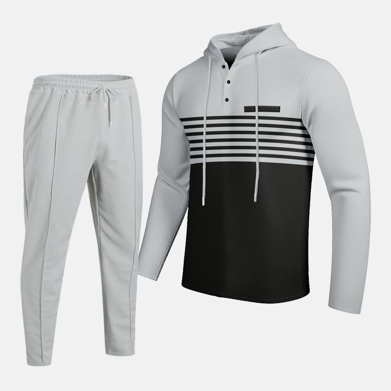 🔈🔈 49% OFF!!🔥👕Men's Color-Block Hooded Tracksuit Set👖