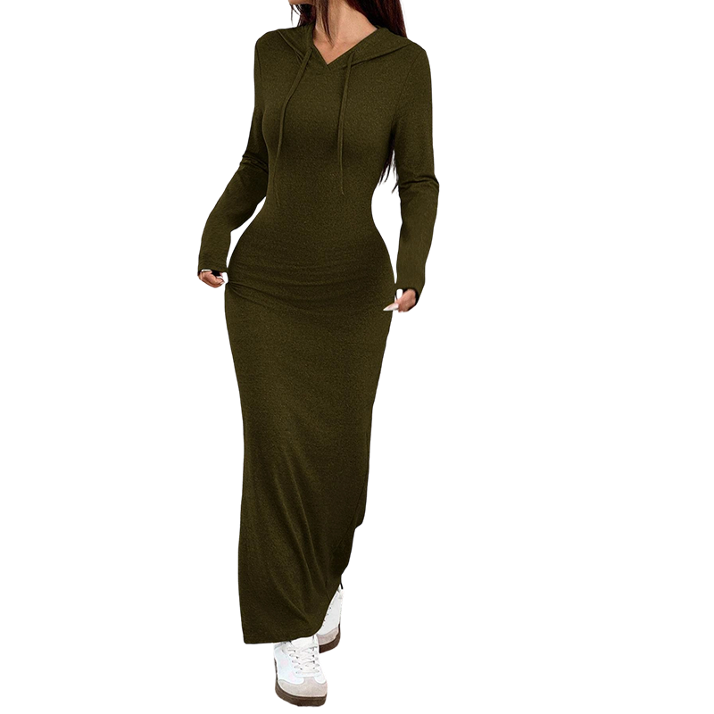 Long Sleeve Hooded Maxi Dress【BUY 2 GET FREE SHIPPING】