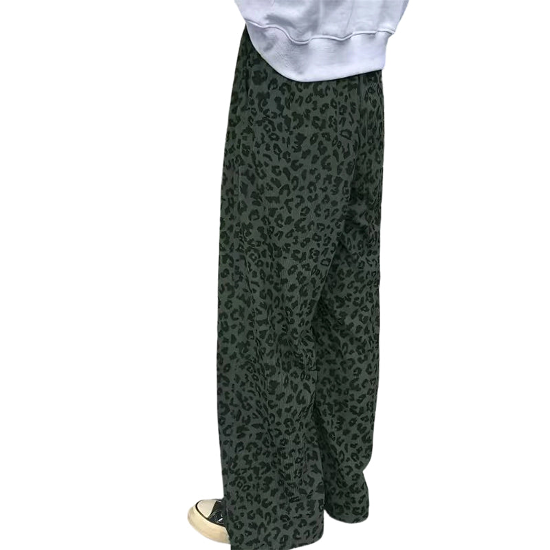 📢📢50% OFF !! ⏰Women's High-Waist Leopard Print Straight-Leg Pants
