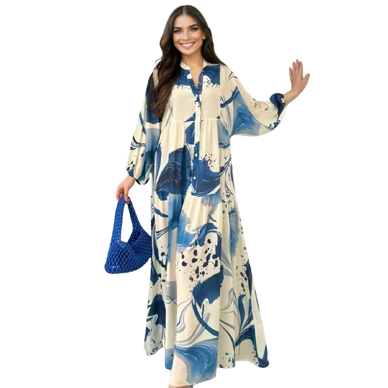 Women’s Floral V-Neck Maxi Dress