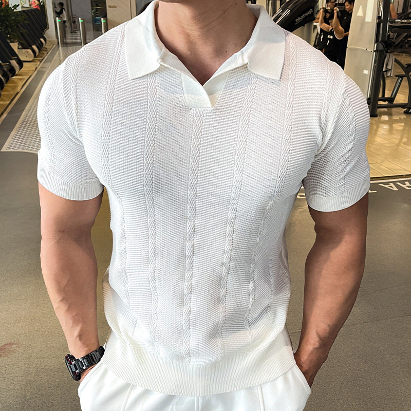 Short Sleeve Textured Athletic Top