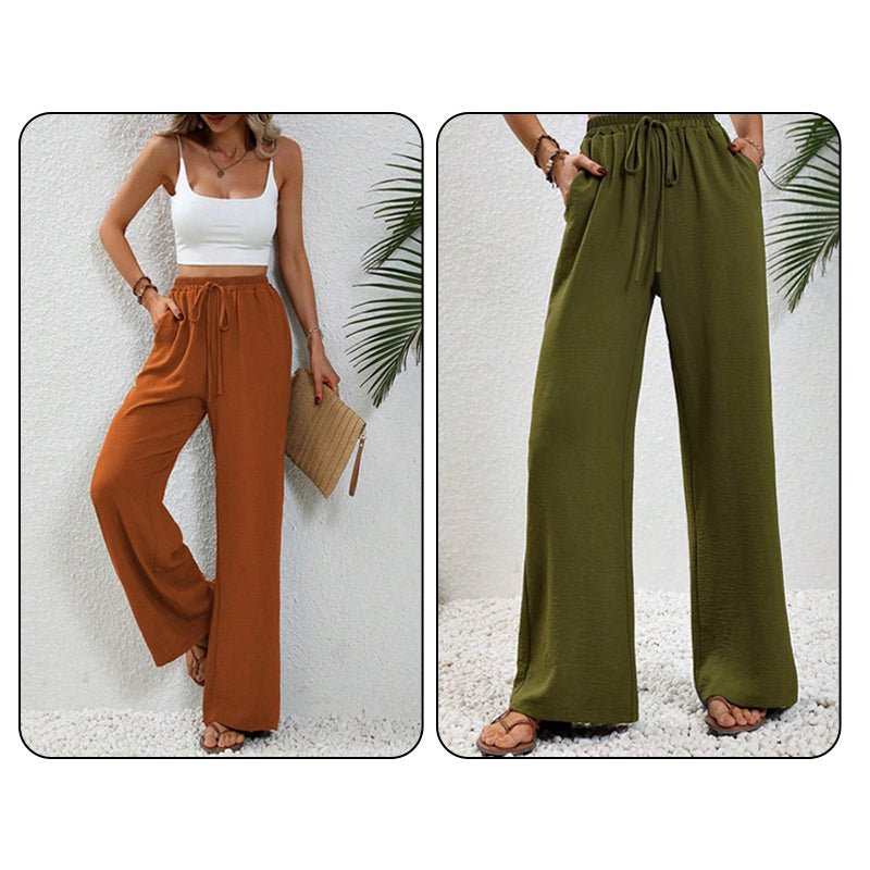 Women's Casual High Waist Wide-Leg Pants