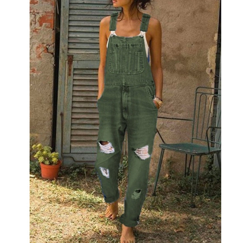 Women's Casual Distressed Denim Jumpsuit【BUY 2 GET FREE SHIPPING】