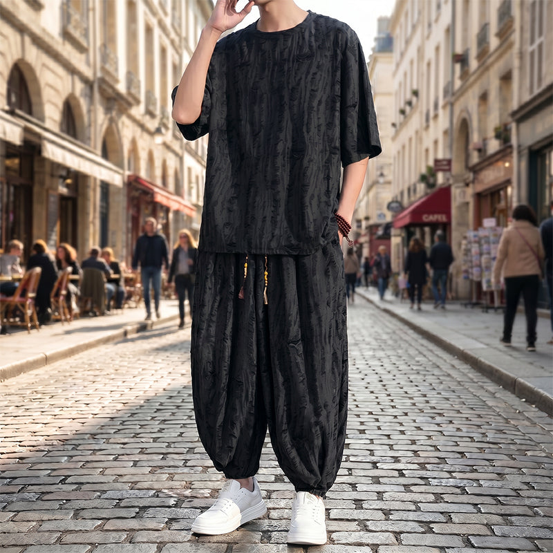 Men's Casual T-Shirt and Harem Pants Set