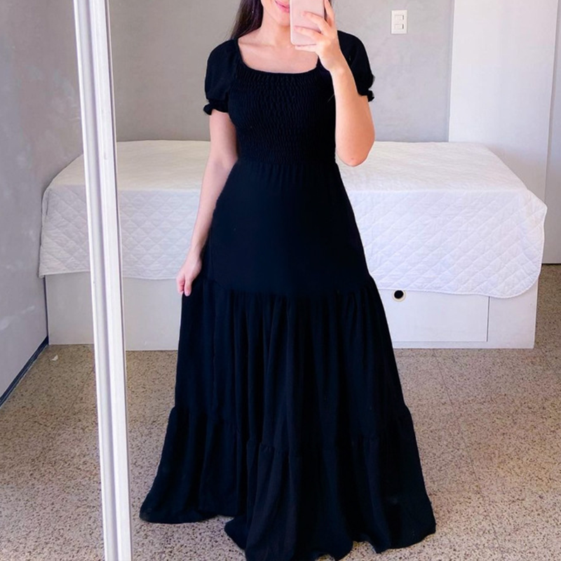 ๐โจ Women's Elegant Smocked Maxi Dress - Effortless Elegance For Any Occasion โ๏ธ