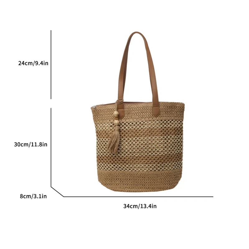 Women's Straw Woven Beach Shoulder Bag