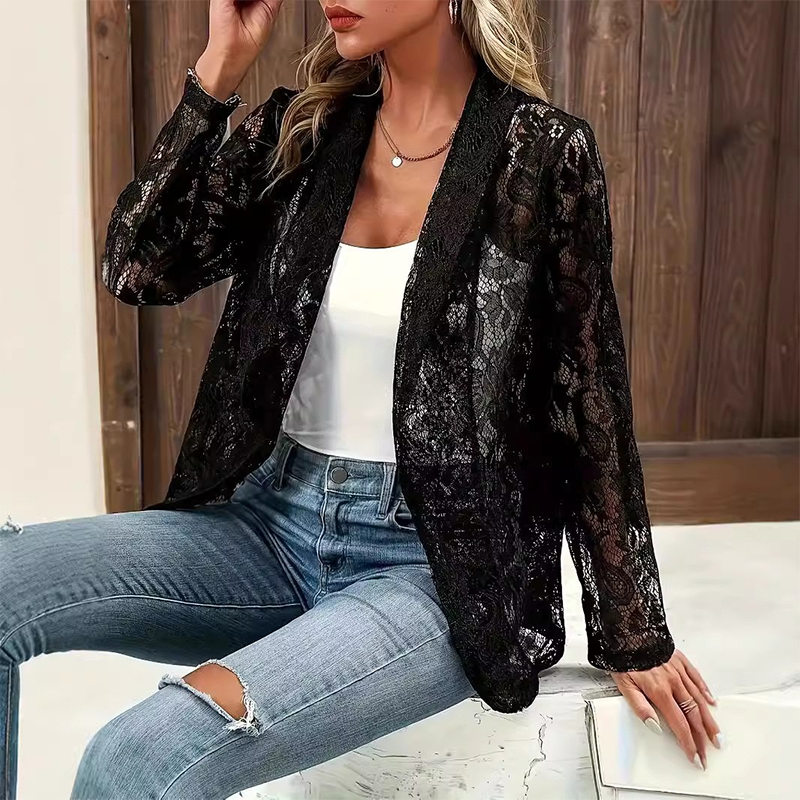👗Women's Elegant Floral Lace Blazer – Elegant Lightweight Office To Evening Layer✨