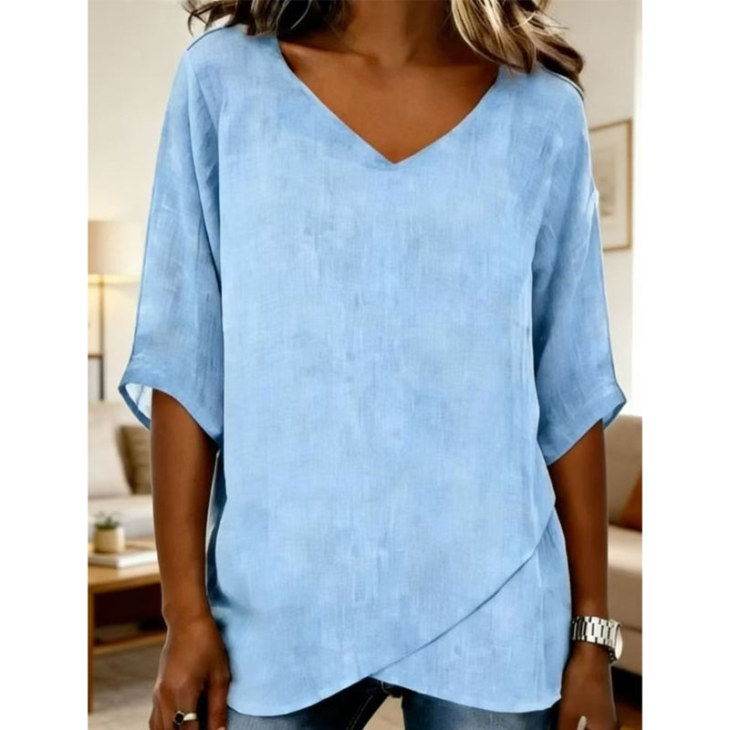 ๐ 50% OFF NOW! ๐ธ Women's Breathable Casual V-Neck Top โ Soft cotton & lightweight โ Perfect for summer, layering or casual daysโจ๐ฟ