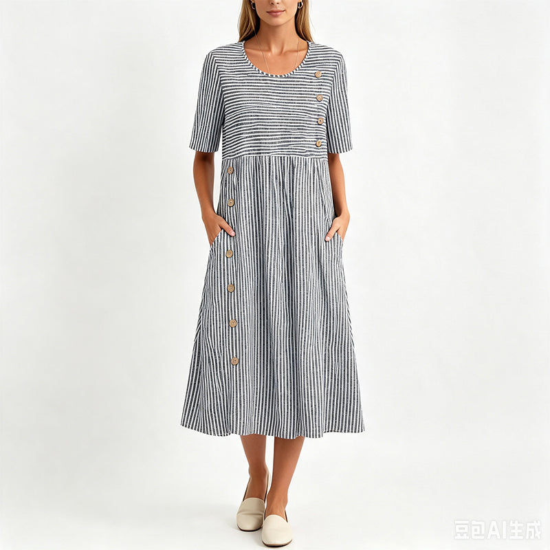 👗New Arrivals 50% OFF💥Women’s Casual Striped Relaxed Fit Dress