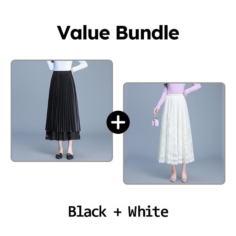 Women's Elegant High-Waist Midi Skirt
