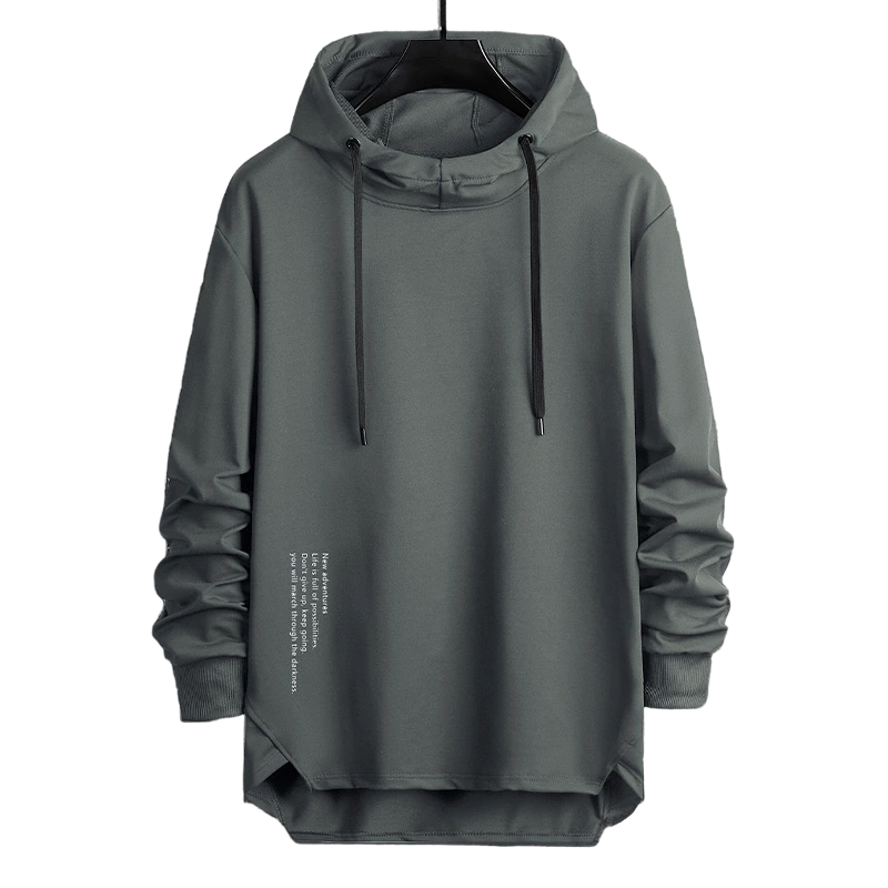 ☁️ All-Day Comfort | Men's Relaxed-Fit High-Neck Hooded Sweatshirt