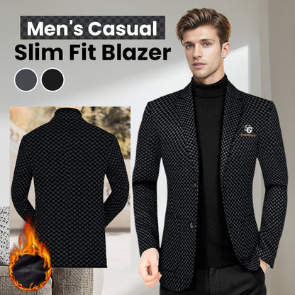 ❄️Winter Hot Sale🔥Men's Fleece-Lined Slim-Fit Casual Suit Jacket【FREE SHIPPING】