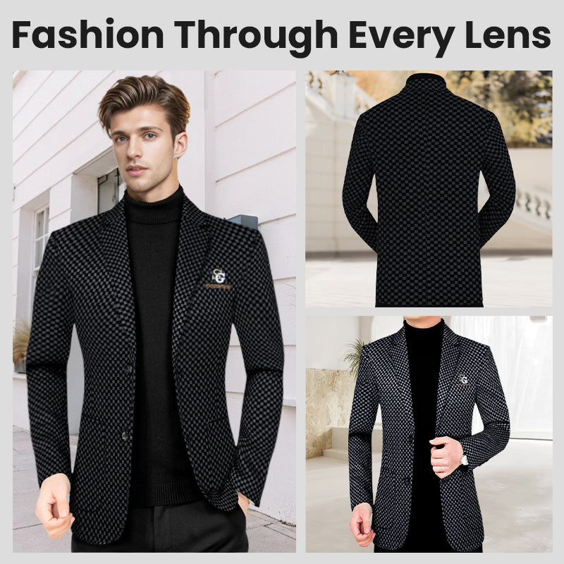 ❄️Winter Hot Sale🔥Men's Fleece-Lined Slim-Fit Casual Suit Jacket【FREE SHIPPING】
