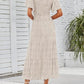 ⏰Hot Sale 49% Off👗Women's Casual Floral Print Short Flutter Sleeve Smocked High Waist Flowy Maxi Dress