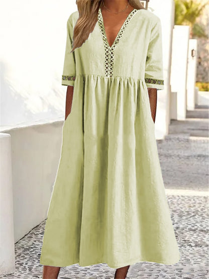 🔥HOT SALE 49% OFF💝Lace V-neck Waist-slimming Dress