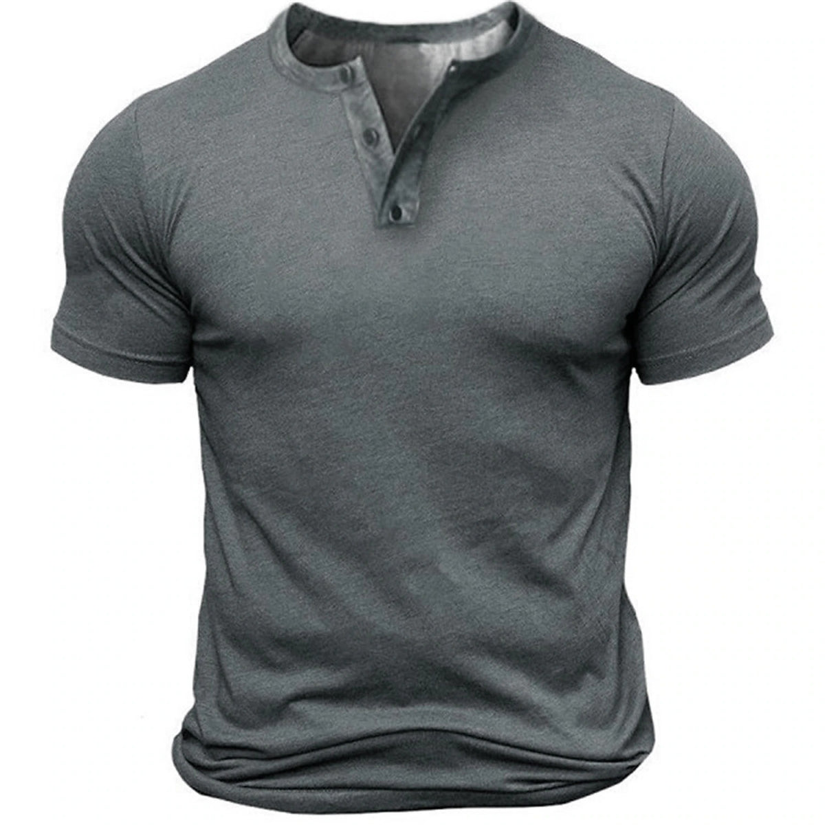 Men's T shirt Tee Henley Shirt Tee Solid Color Outdoor Daily Short Sleeve Button-Down
