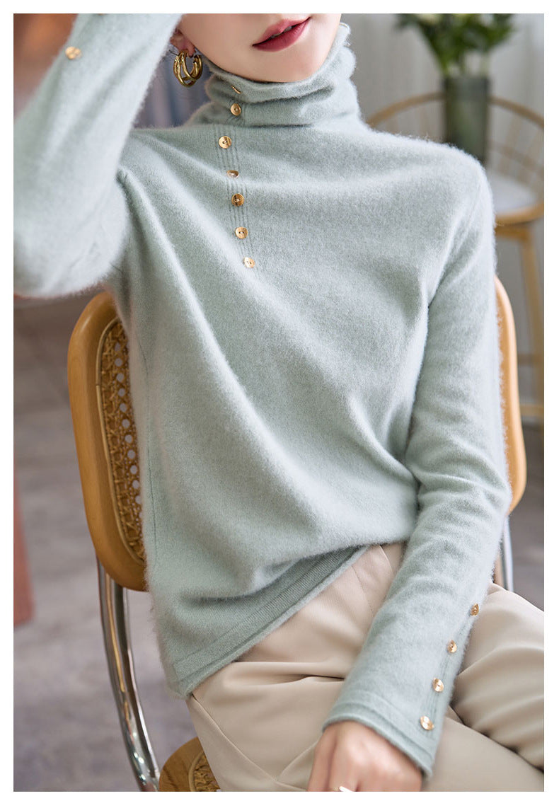 Women’s Elegant Turtleneck Base Knit Shirt