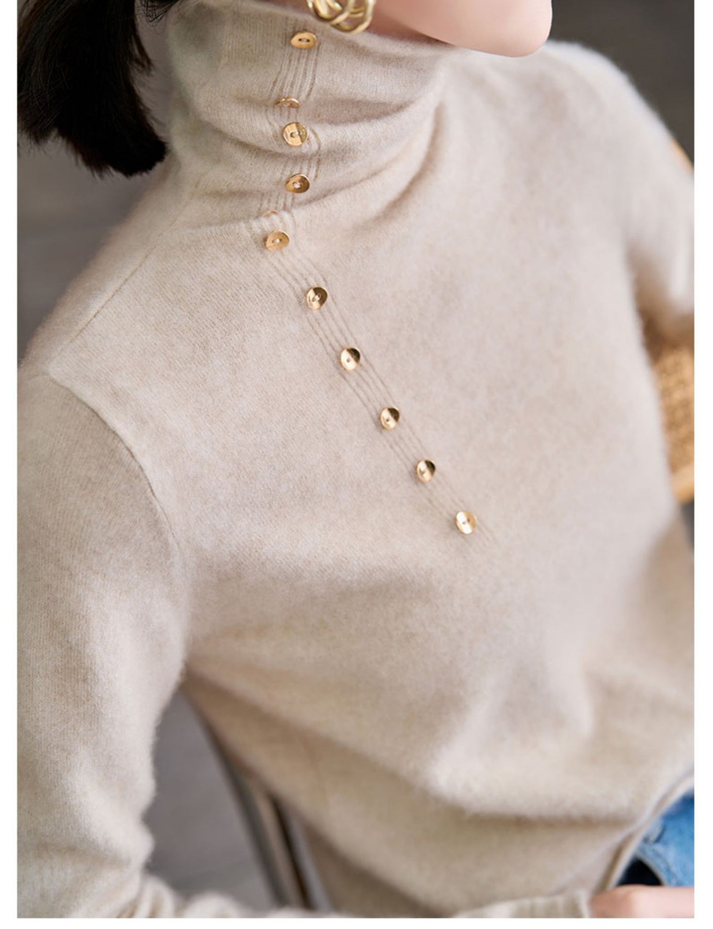 Women’s Elegant Turtleneck Base Knit Shirt