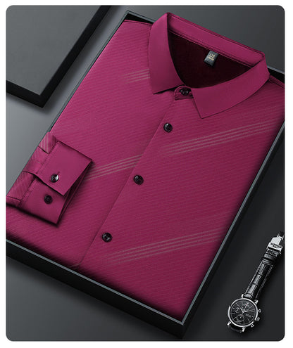 Men's Warm Striped Shirt with Comfort Fit