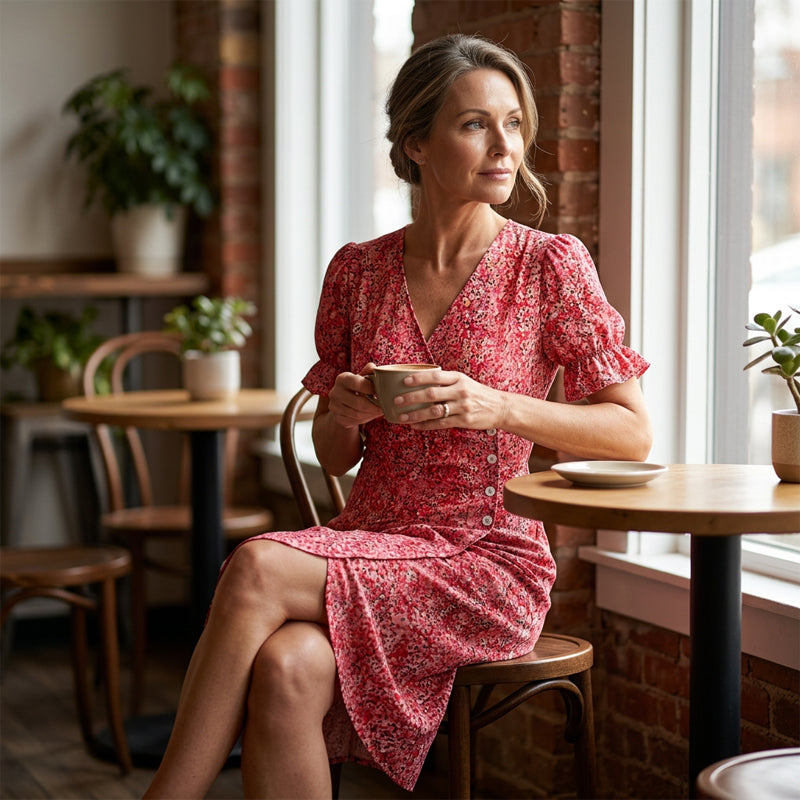 🌷49% OFF🍃Women's floral v-neck printed dress