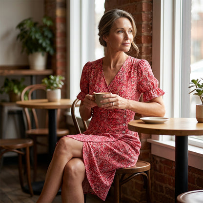🌷49% OFF🍃Women's floral v-neck printed dress