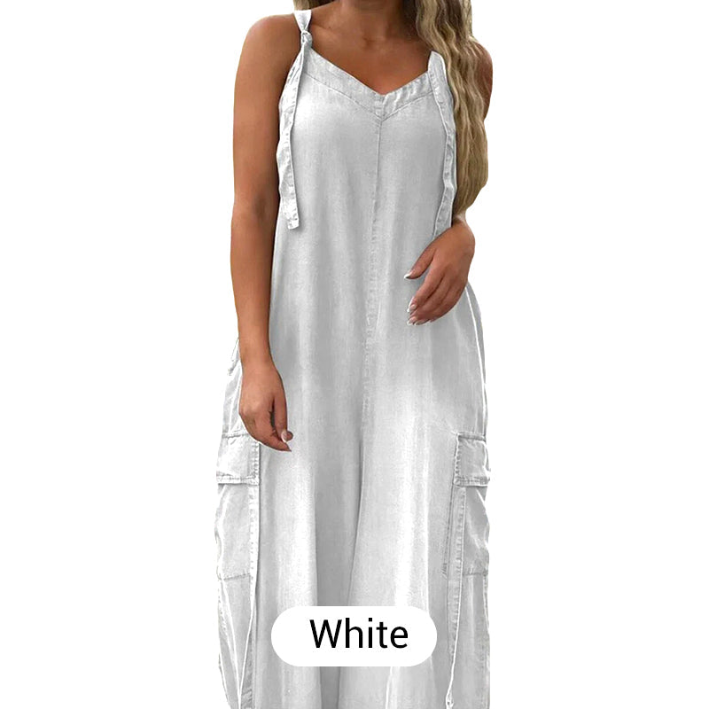 💕What should I wear tomorrow?💃Women's Loose Wide-Leg Jumpsuit with Pockets✨ Comfort Meets Effortless Style