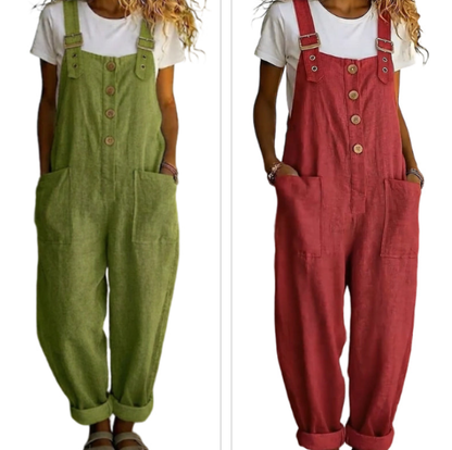🌿Summer Sale - 50% OFF!👖Women's Casual Button-Front Overalls