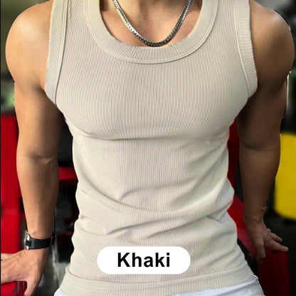 🎉🛍️Men's Summer Essentials-Buy 3 Get 2 Free🎽Round Neck Quick-Drying Stretchy Slim Tank Top