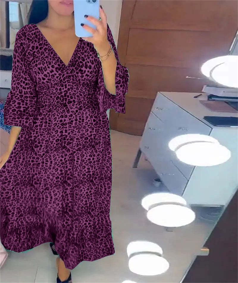 🔥LAST DAY SALE 50% OFF🔥Women's Cotton Wrap Dress with leopard pattern