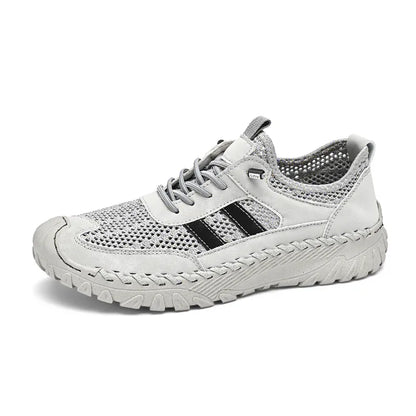 ⏰Limited Time 50% OFF🛒 Men’s Slip-On Orthopedic Leather Hiking Shoes – Breathable Mesh, Durable Rubber Sole, Lightweight & Supportive