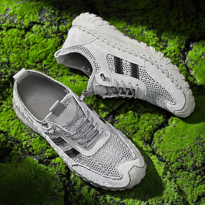 ⏰Limited Time 50% OFF🛒 Men’s Slip-On Orthopedic Leather Hiking Shoes – Breathable Mesh, Durable Rubber Sole, Lightweight & Supportive