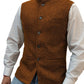 Men's Herringbone Waistcoat with Stand Collar