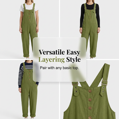 🌿Summer Sale - 50% OFF!👖Women's Casual Button-Front Overalls