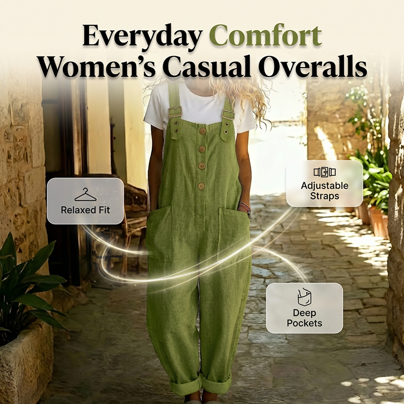 🌿Summer Sale - 50% OFF!👖Women's Casual Button-Front Overalls