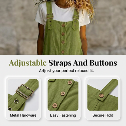 🌿Summer Sale - 50% OFF!👖Women's Casual Button-Front Overalls