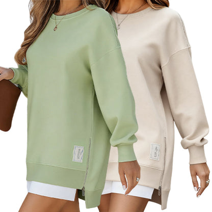 ✨ Easy Everyday Comfort | Women's Half-Zip Long-Sleeve Sweatshirt Dress