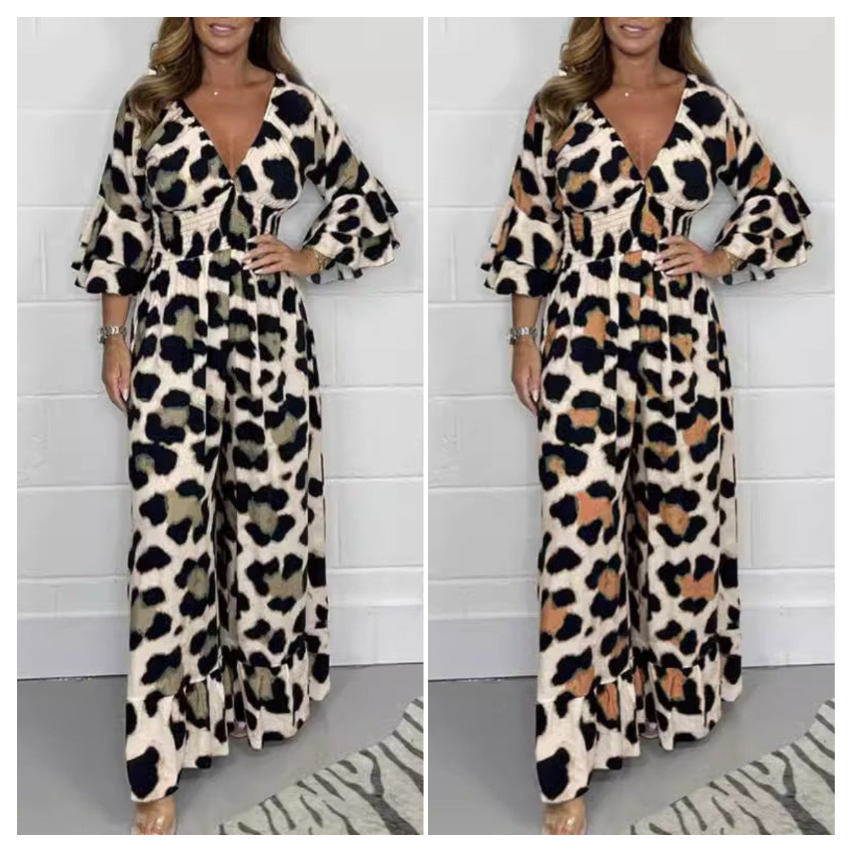 🔥Hot Sale 53% Off🍃Leopard print V-neck jumpsuit