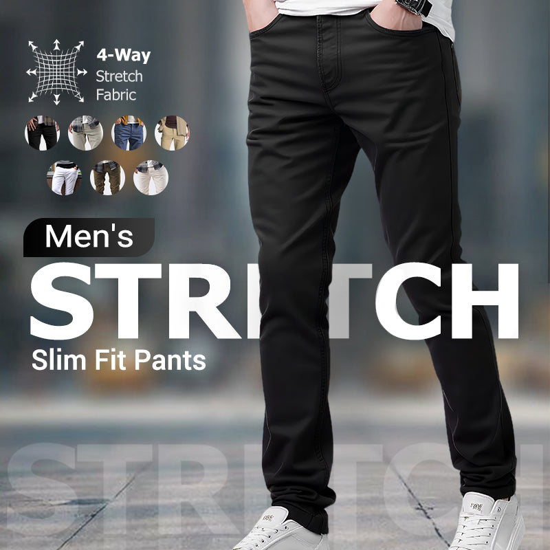 Men’s Casual Slim-Fit Solid Color Pants+Belt ❄️
