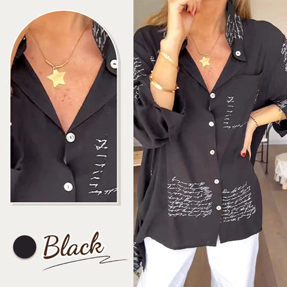 🌞Hot Sale 50% OFF🔥2026 New Hot Sale 💖 Letter Print Fashion Lapel Shirt
