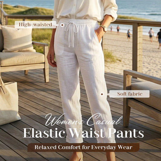 🔥 50% OFF TODAY! 🌸 Women's Elastic Waist Cotton Linen Pants ✨ Breathable, Relaxed Fit & Effortless Summer Style