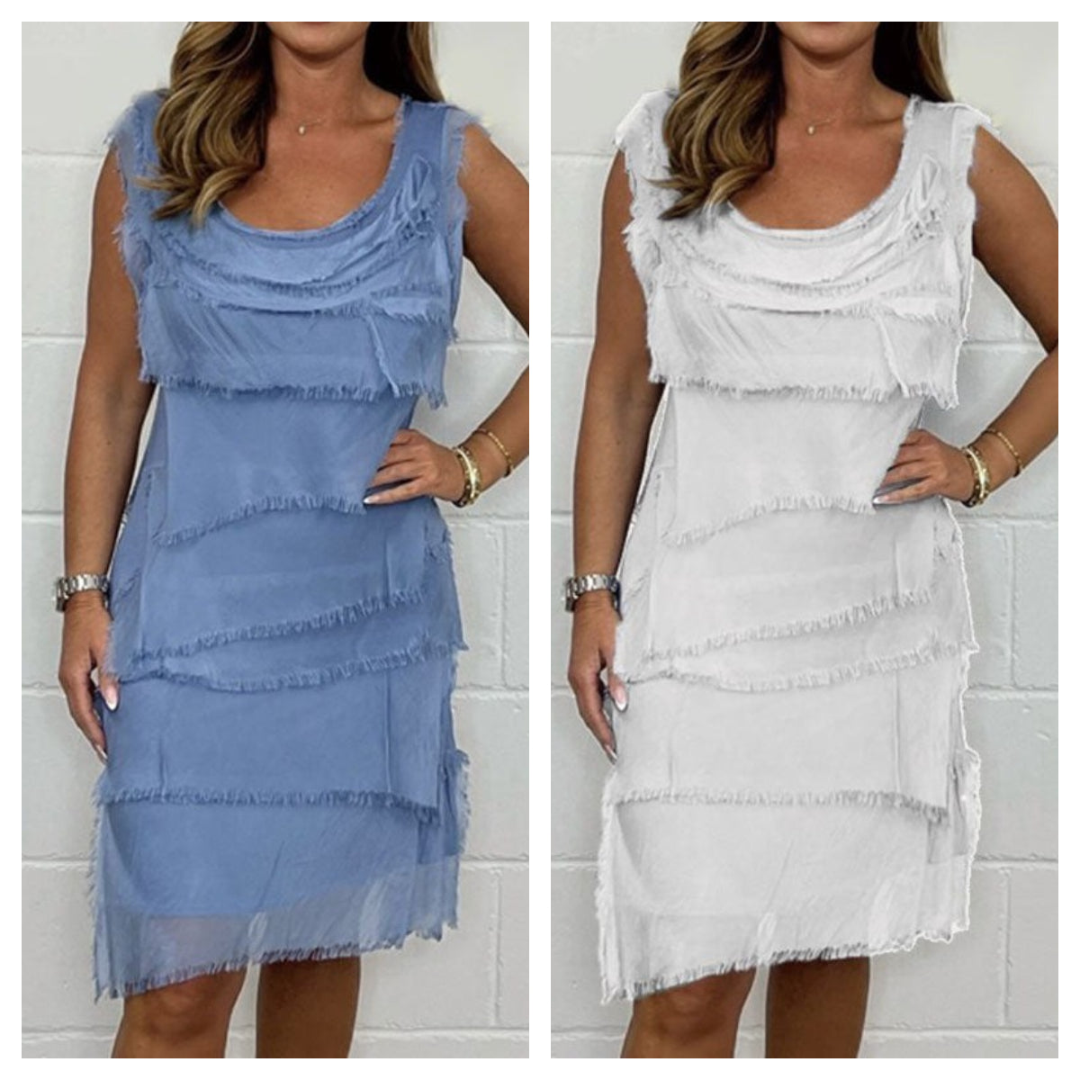 💕New Hot Sale💕Chiffon sleeveless raw edge cake skirt