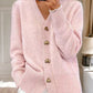 Women's Casual Winter Plain Yarn Wool Yarn Buttoned Cardigan