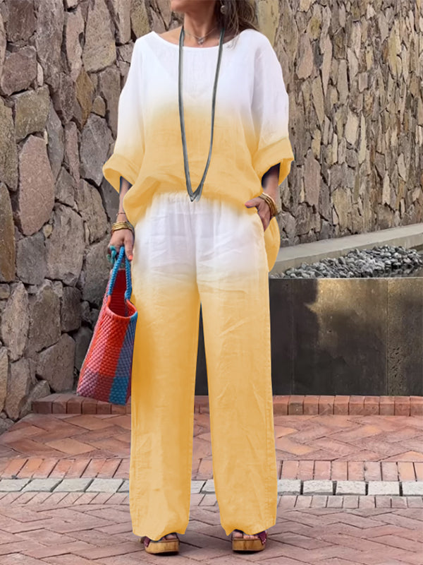 🌷💝Last Day Sale 49%OFF - 👗Women's Casual and comfortable gradient two-piece set