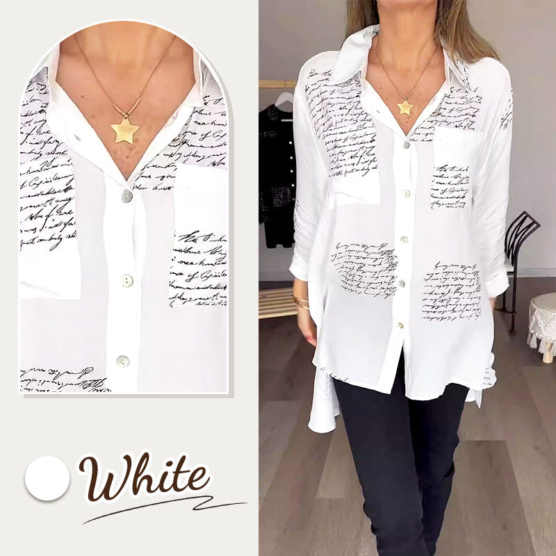 🌞Hot Sale 50% OFF🔥2026 New Hot Sale 💖 Letter Print Fashion Lapel Shirt