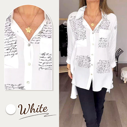 🌞Hot Sale 50% OFF🔥2026 New Hot Sale 💖 Letter Print Fashion Lapel Shirt
